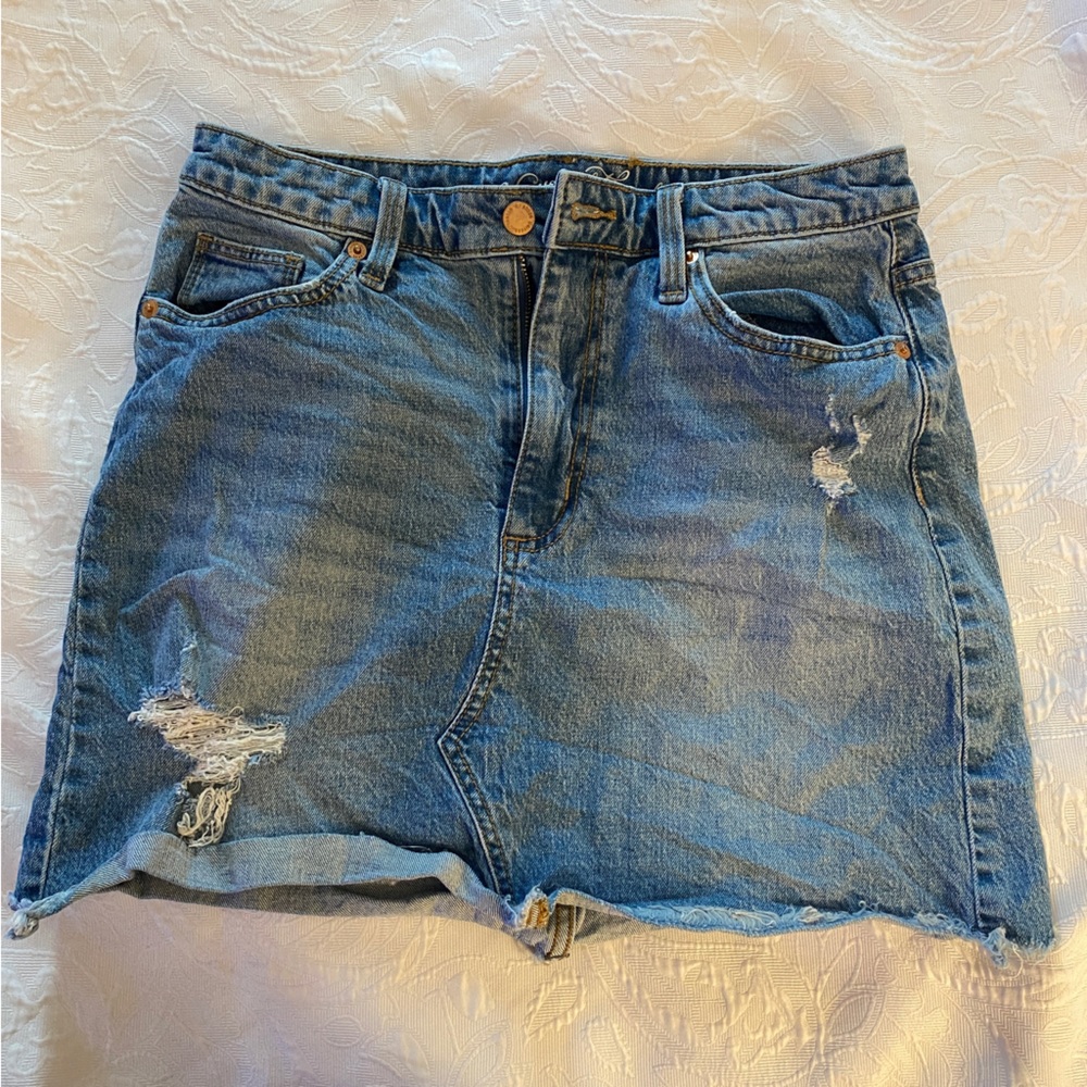 universal thread womens raw hem denim mini skirt 6/28